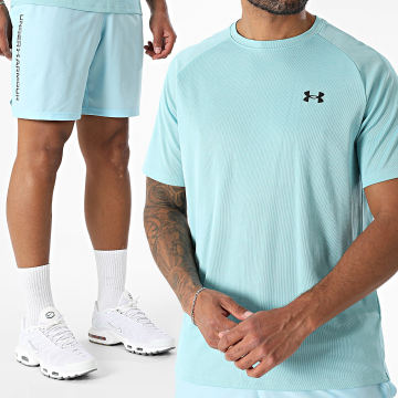 Under Armour - TechWoven Wordmark Textured T-shirt en Jogging Short Set 1382796 1383356 Blauw